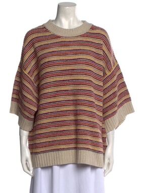 See By Chloe Women's Striped Crew Neck Raglan Sweater Size Medium